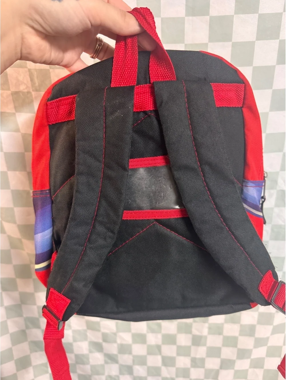 Spider-Man Themed Kids Backpack Red Blue